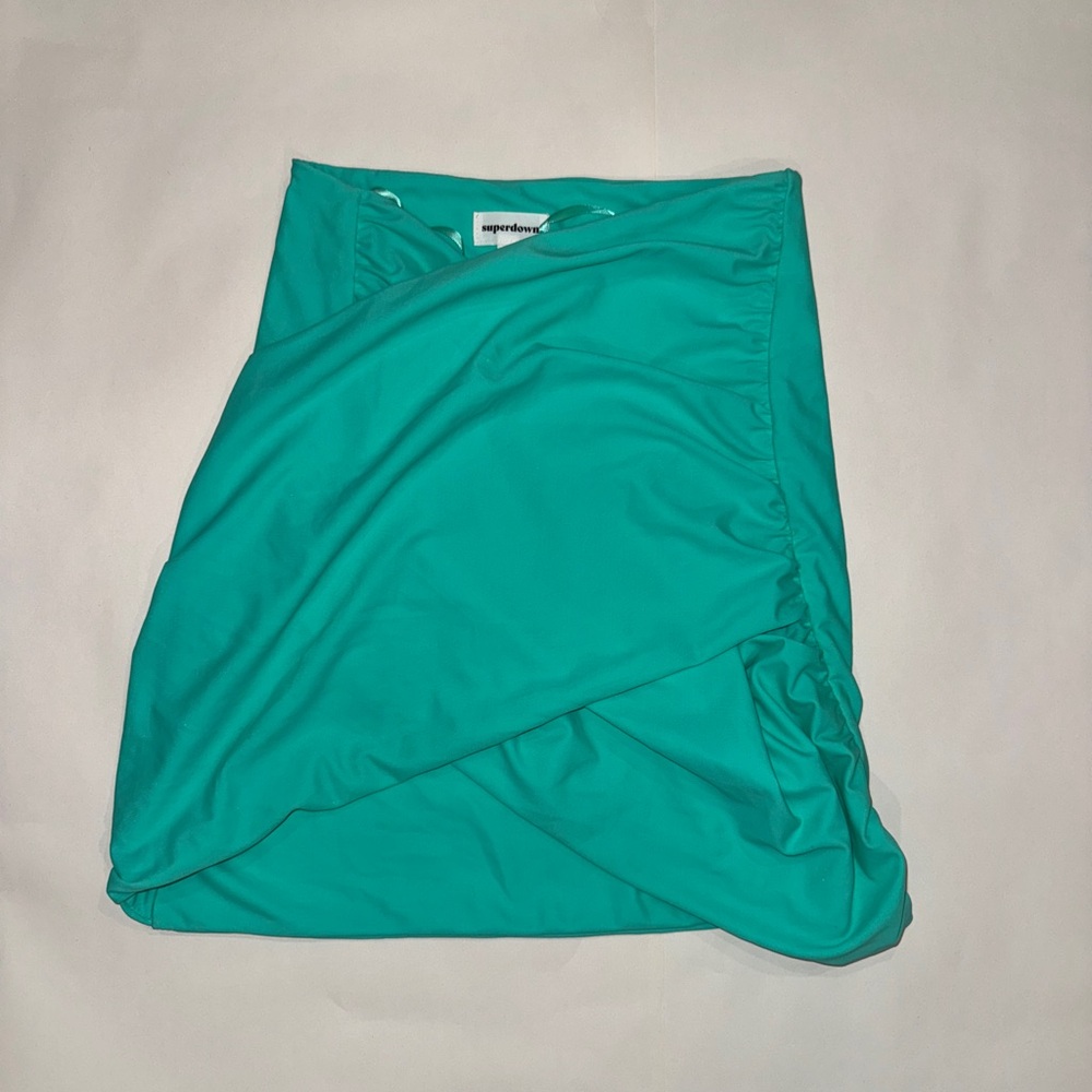 superdown Teal Wrap Skirt